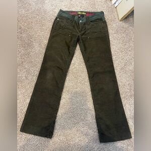Diesel Olive Green Embroidered Pants